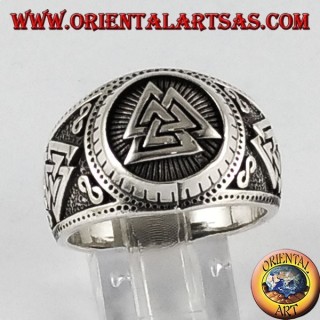 Anillo de plata símbolo de Valknut Odin