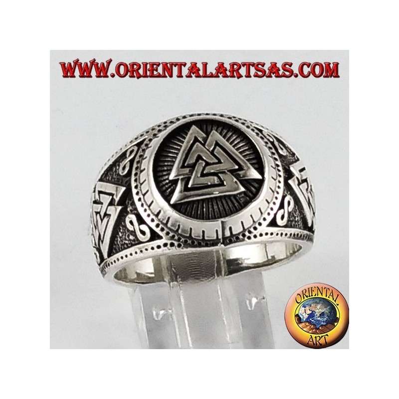 Bague en argent Valknut symbole Odin