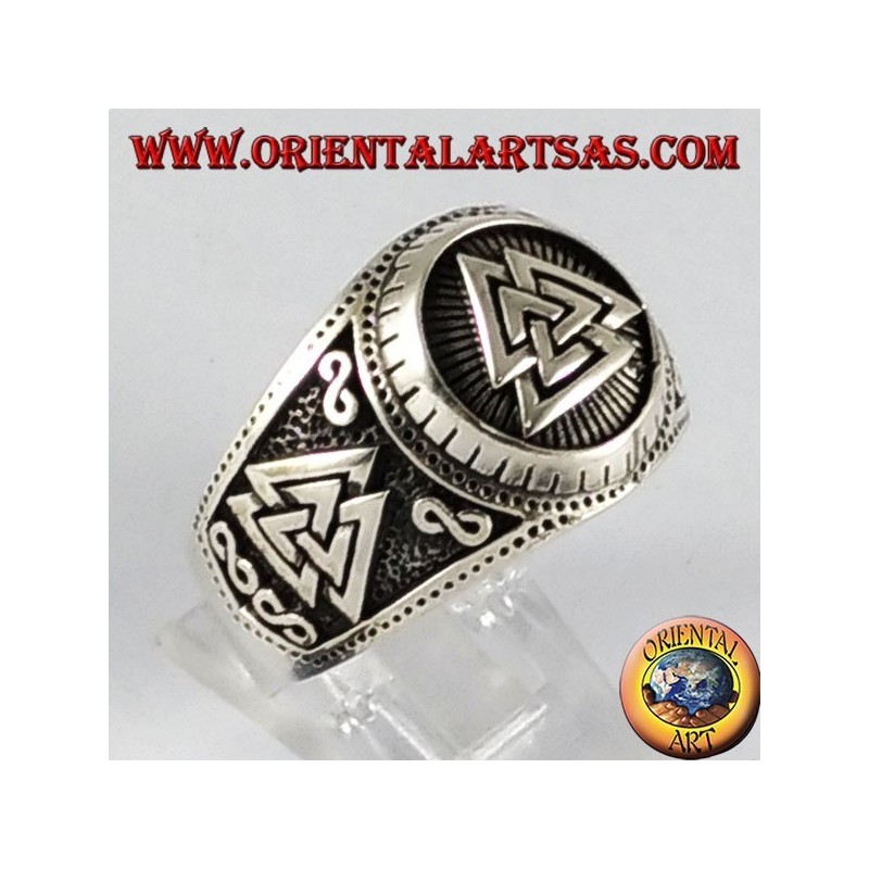 Bague en argent Valknut symbole Odin