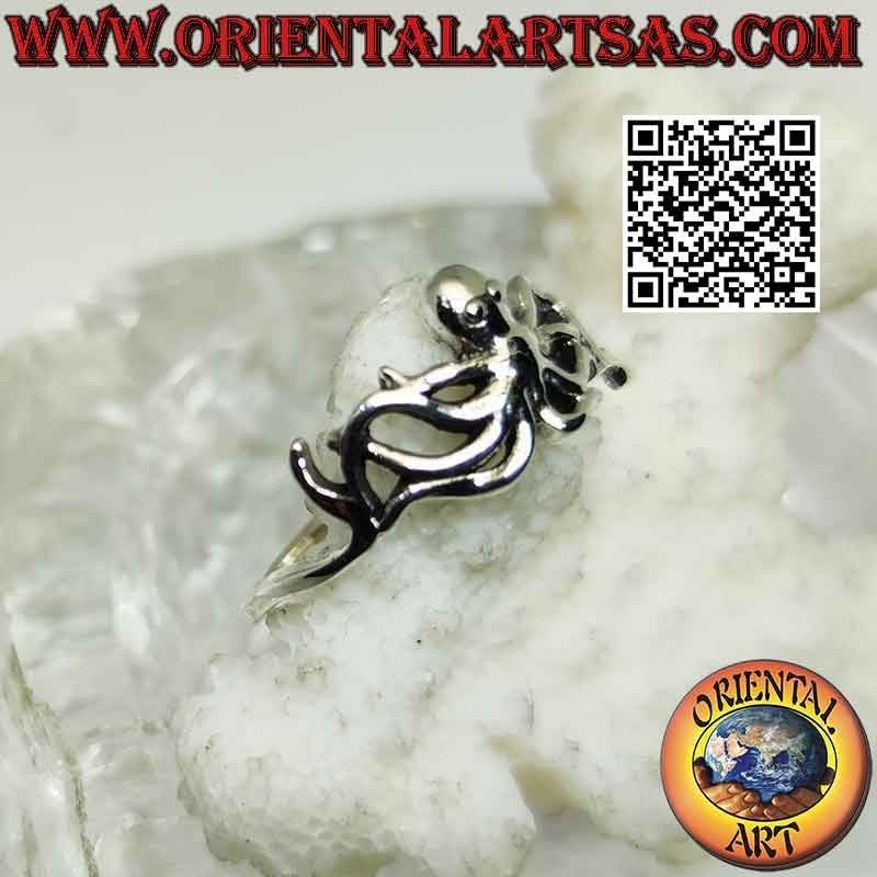 Silver ring, octopus (octopus) or smooth octopus (small)