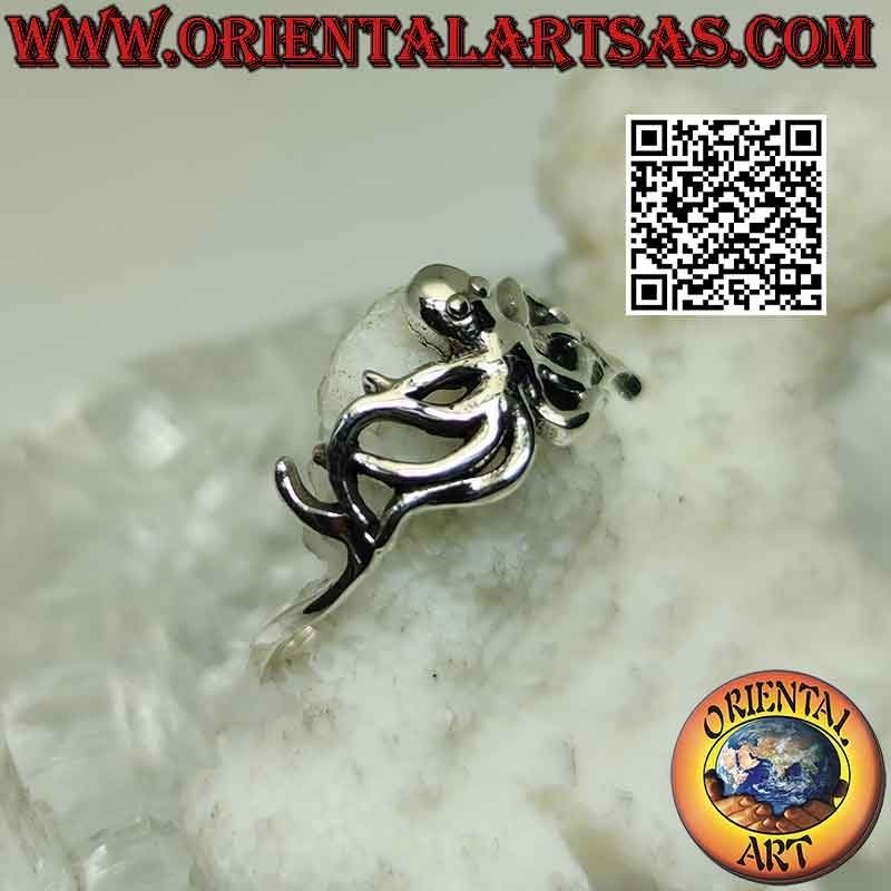 Silberring, Oktopus (Krake) oder glatter Oktopus (klein)