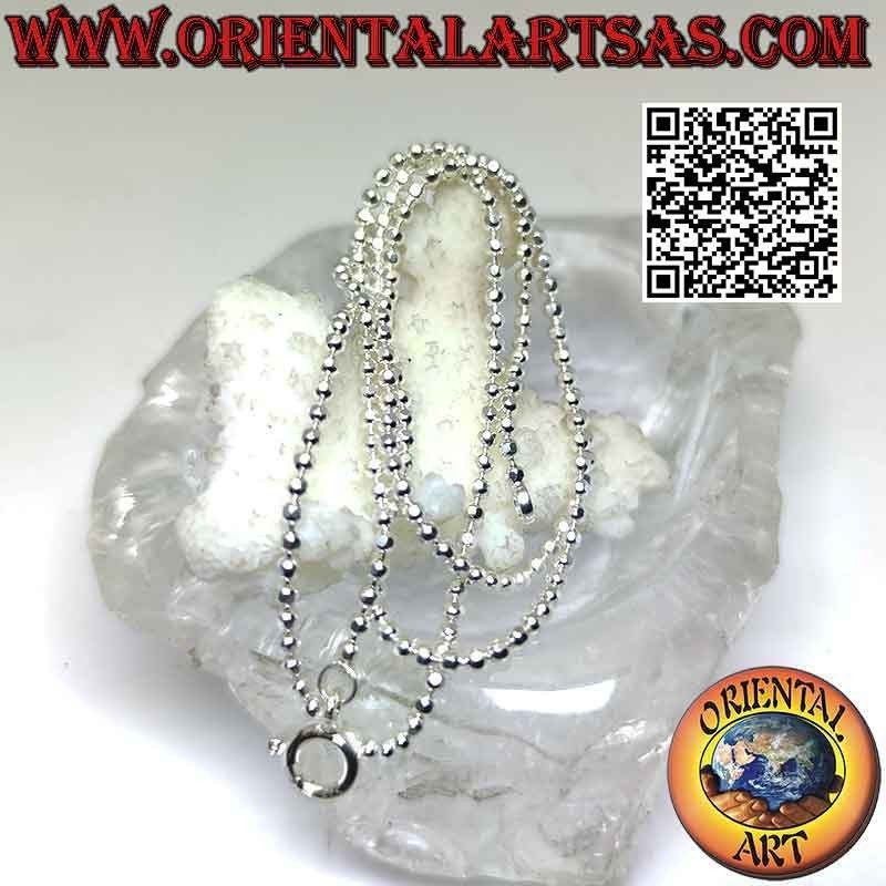Collana catenina in argento 925 ‰, maglia a palline squadrate diamantate (spessore 2 mm)