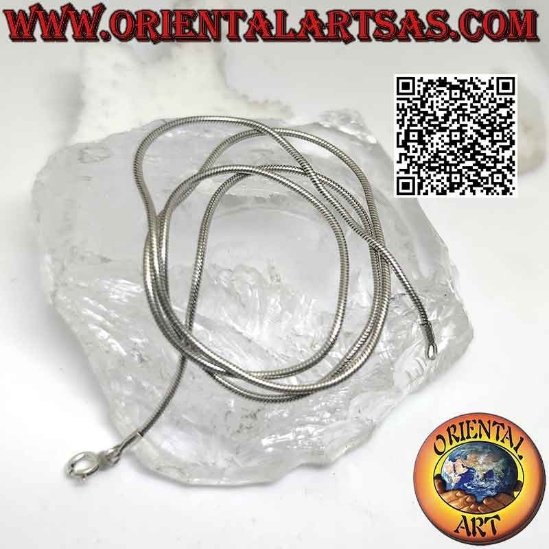Collar de cadena de plata 925 ‰, eslabón clásico "serpiente" o cola de ratón (1,5 mm de grosor)