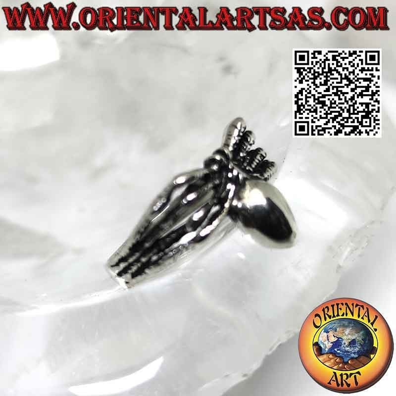 Anillo de plata en forma de araña tarántula sobre 8 patas (liso)