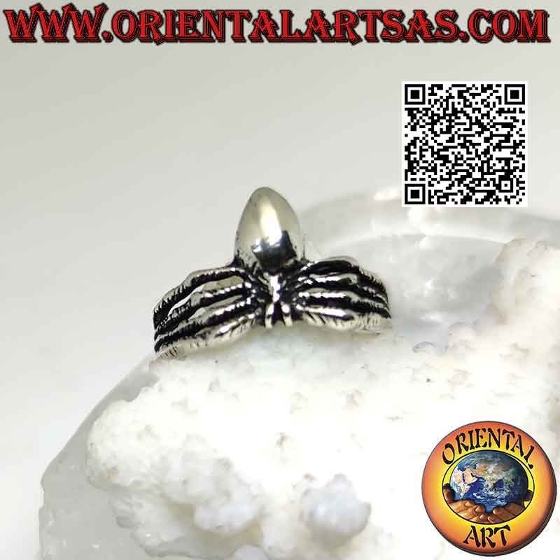 Silver ring in the shape of a tarantula spider on 8 legs (smooth)
