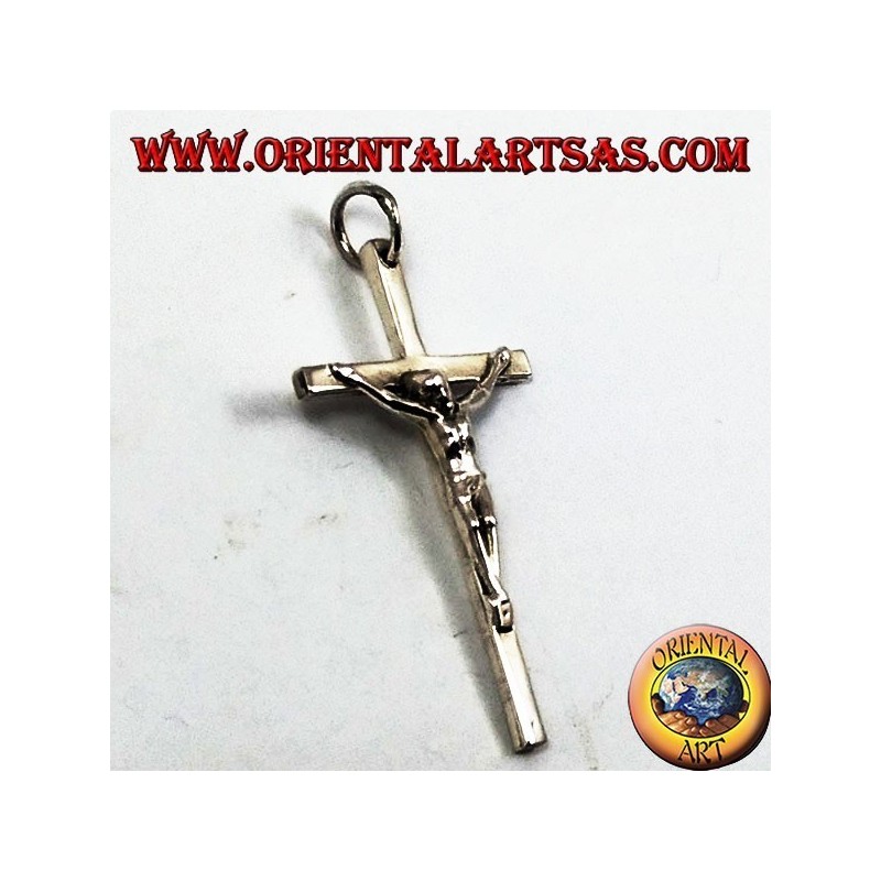 Pendientes en forma de crucifijo de plata