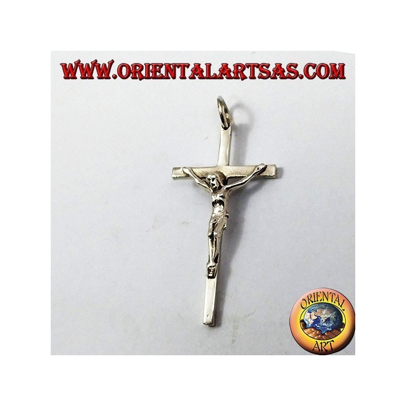 Pendientes en forma de crucifijo de plata