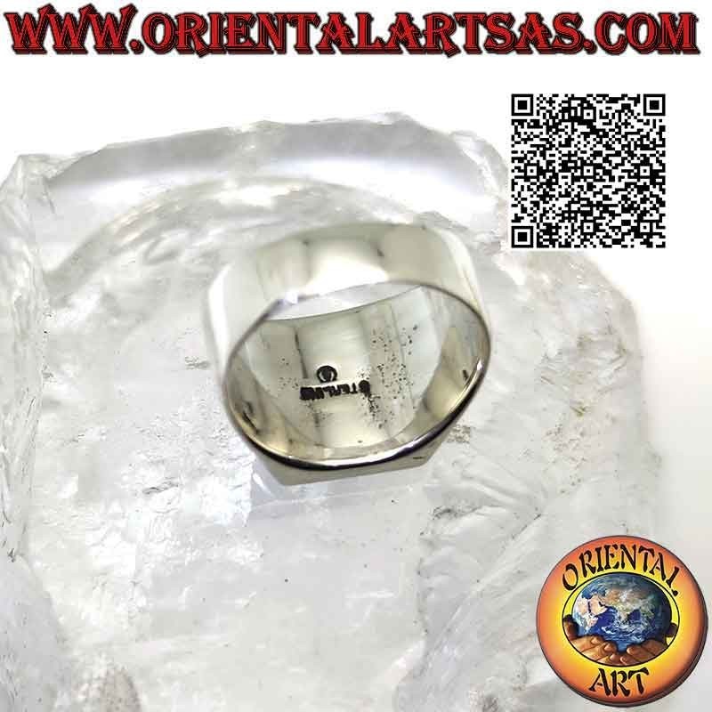 Bague en argent lisse avec les armoiries des États-Unis d'Amérique (aigle à tête blanche ou pygargue à tête blanche) en relief