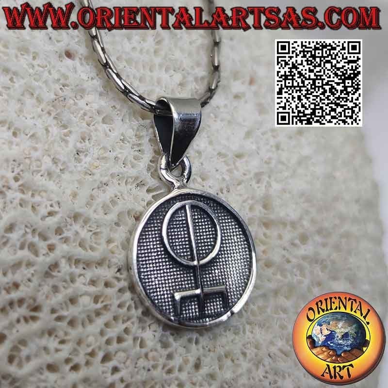 Silver pendant, medal with bas-relief "Talisman of love"