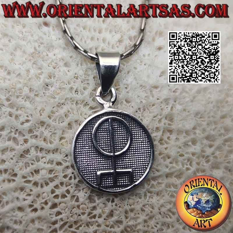 Colgante de plata, medalla con bajorrelieve "Talisman of love"