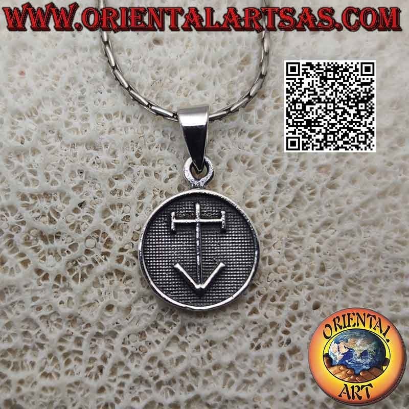 Silver pendant, medal with bas-relief "Traveler's Talisman"