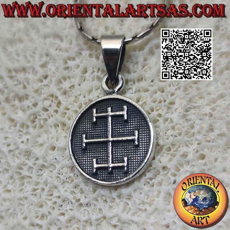 Silver pendant, medal with bas-relief "Talisman of concentration"