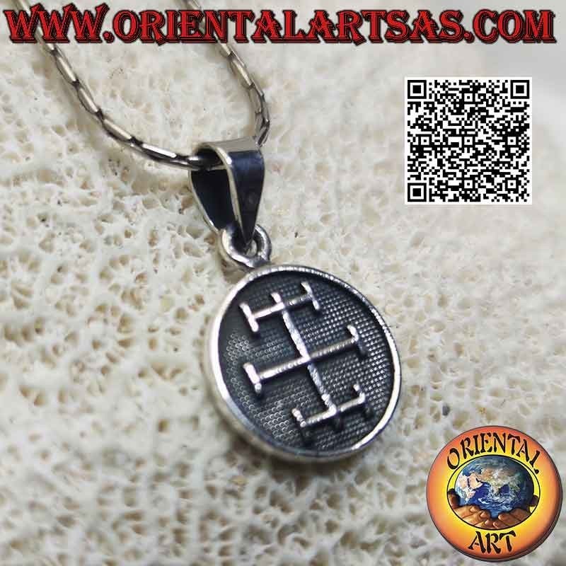 Silberanhänger, Medaille mit Flachrelief "Talisman der Konzentration"