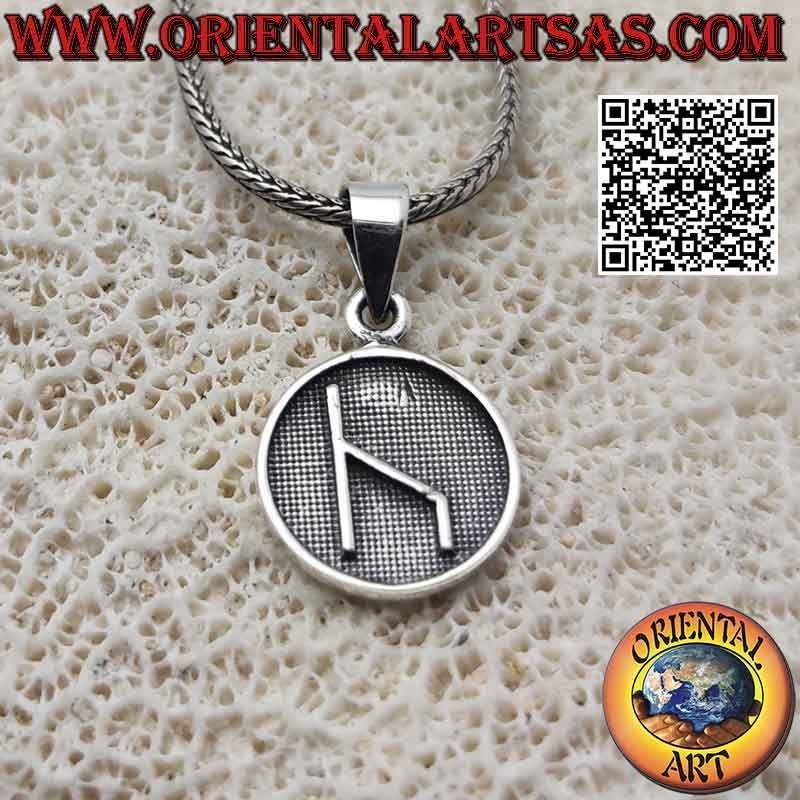 Colgante de plata, medalla con bajorrelieve "Talisman ilumina caminos"