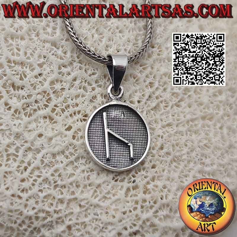 Silver pendant, medal with bas-relief "Talisman illuminates paths"