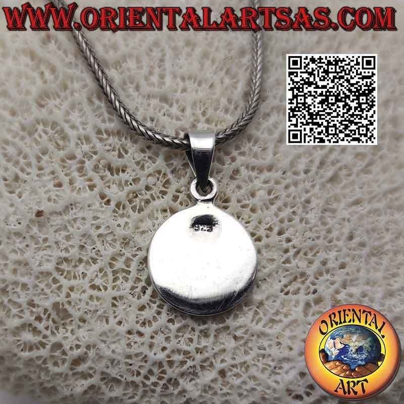 Ciondolo in argento, medaglietta con "Talismano illumina percorsi" norreno a bassorilievo