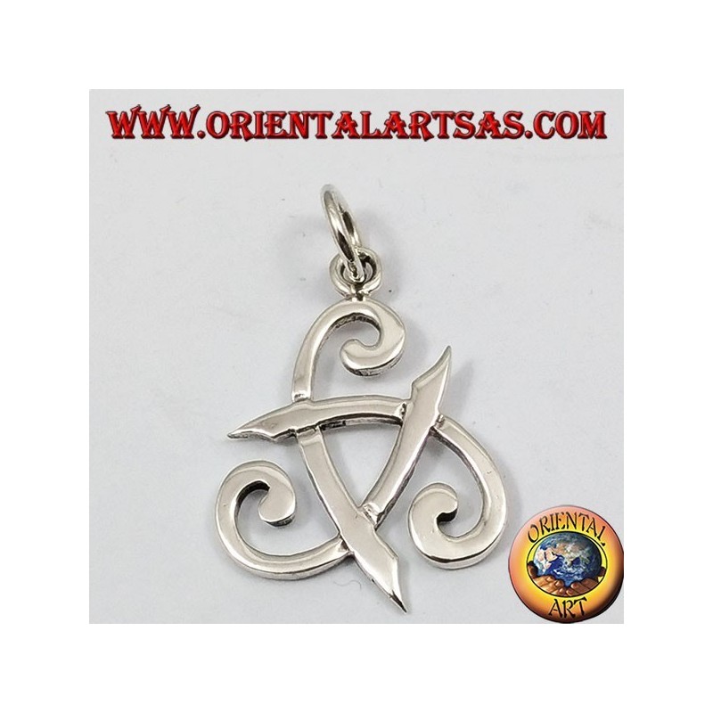 silver pendant, three-cornered hat of Odin or horn triskell