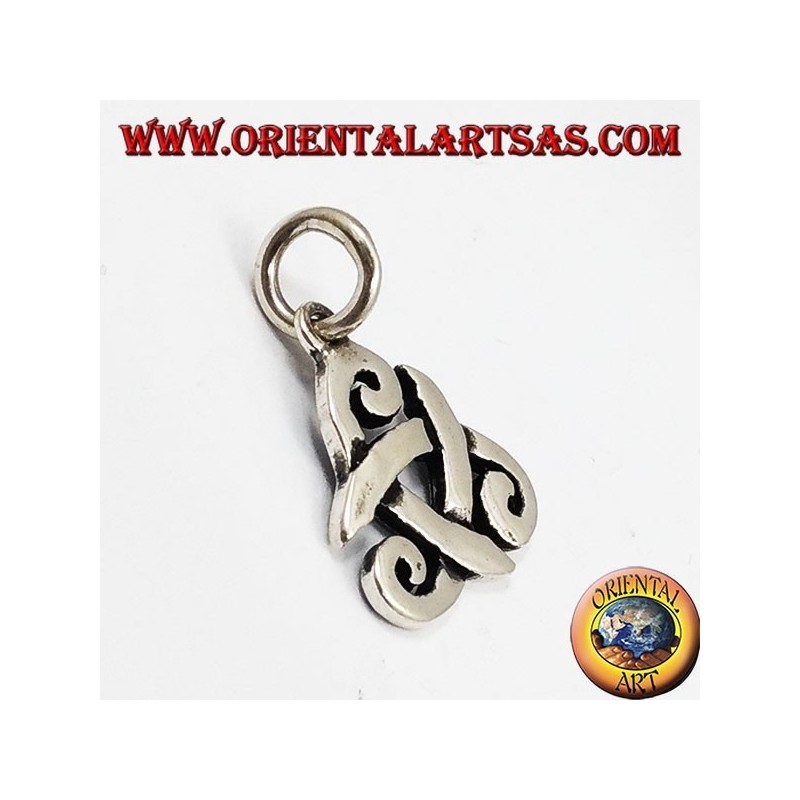 colgante de plata, sombrero de tres picos de Odin o triskell cuerno (pequeño)