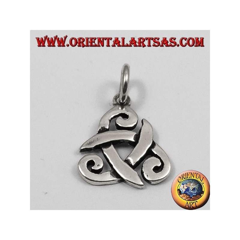 silver pendant, three-cornered hat of Odin or horn triskell (small)