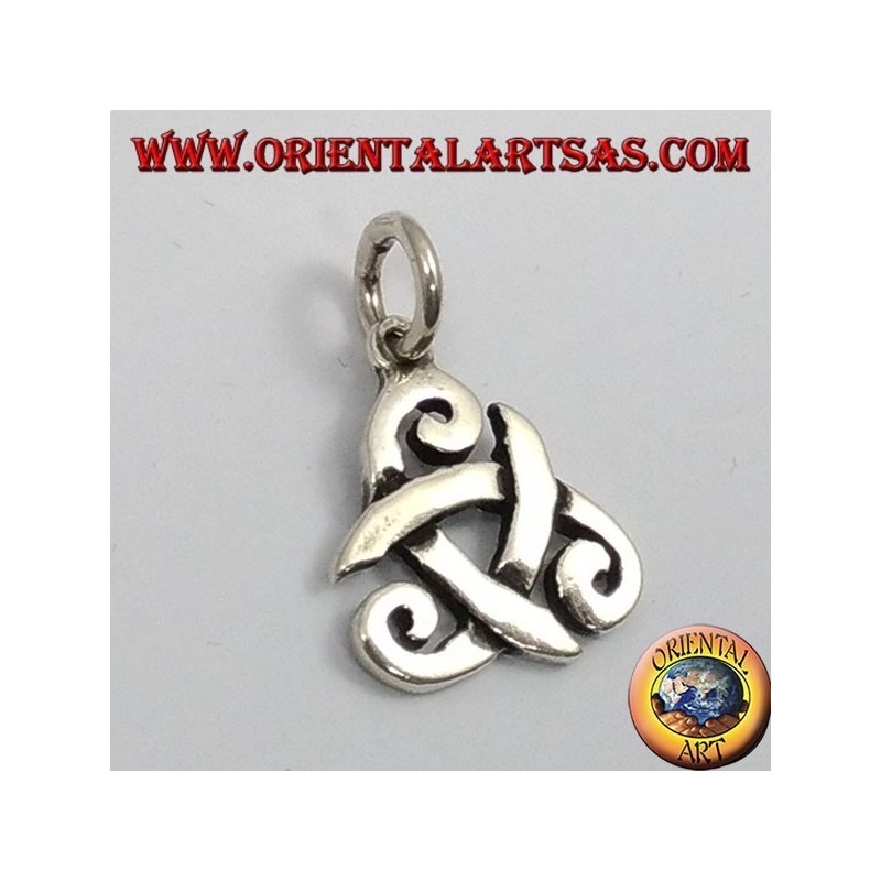 colgante de plata, sombrero de tres picos de Odin o triskell cuerno (pequeño)