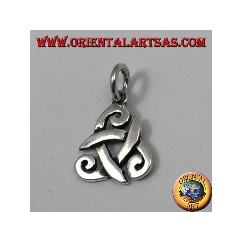 colgante de plata, sombrero de tres picos de Odin o triskell cuerno (pequeño)