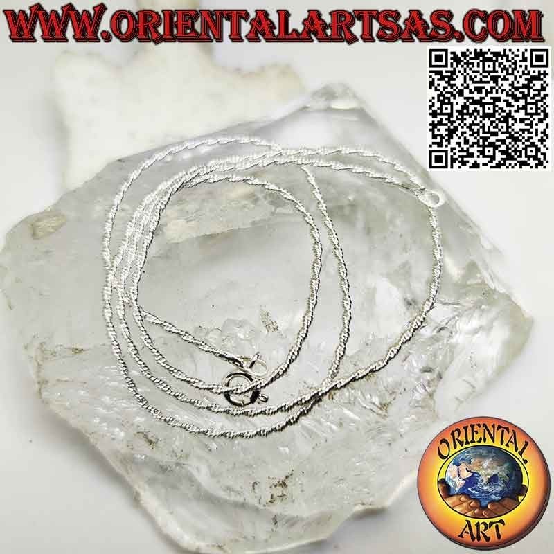 925 ‰ silver chain necklace, round non-oxidized helical "twisted" link (thickness 1.2 mm)
