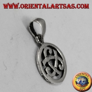 silver pendant, tricorno Odin in the circle