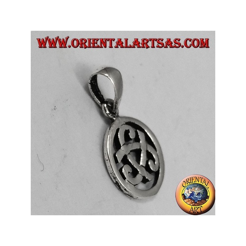 silver pendant, tricorno Odin in the circle