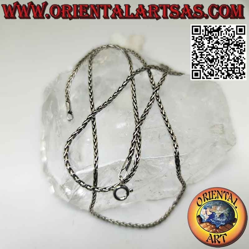 Collar de cadena de plata 925 ‰, eslabón clásico "trenza" (grosor 1,2 mm)