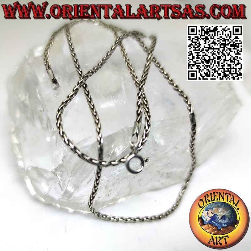Collier chaîne en argent 925‰, lien "tresse" classique (épaisseur 1,2 mm)