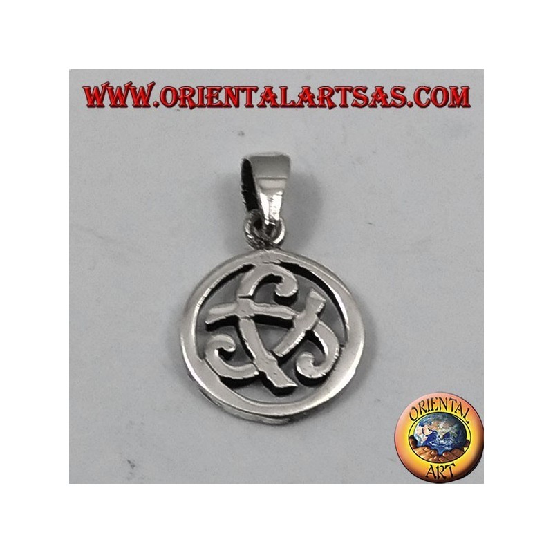 colgante de plata, Tricorno Odin en el círculo