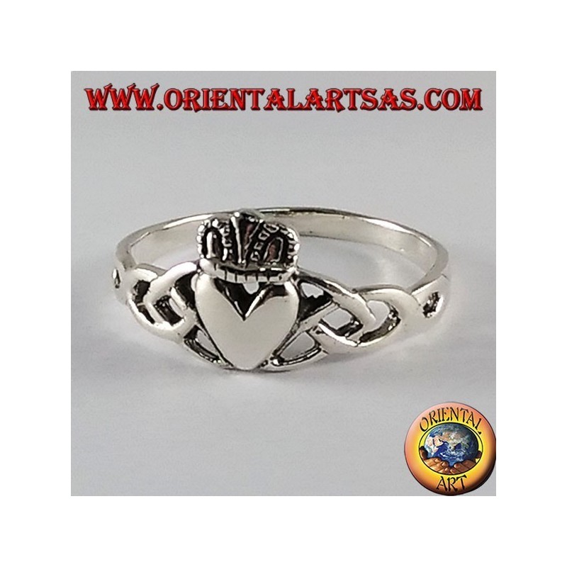 Bague en argent loyauté et amitié Claddagh Irish Amour