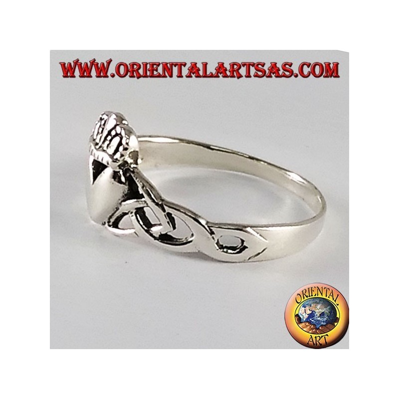 Bague en argent loyauté et amitié Claddagh Irish Amour