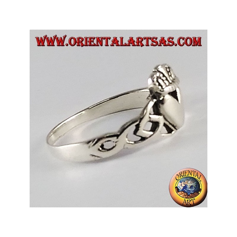 Bague en argent loyauté et amitié Claddagh Irish Amour