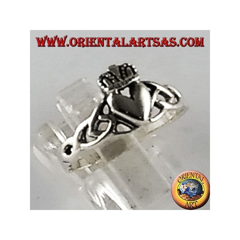 Bague en argent loyauté et amitié Claddagh Irish Amour