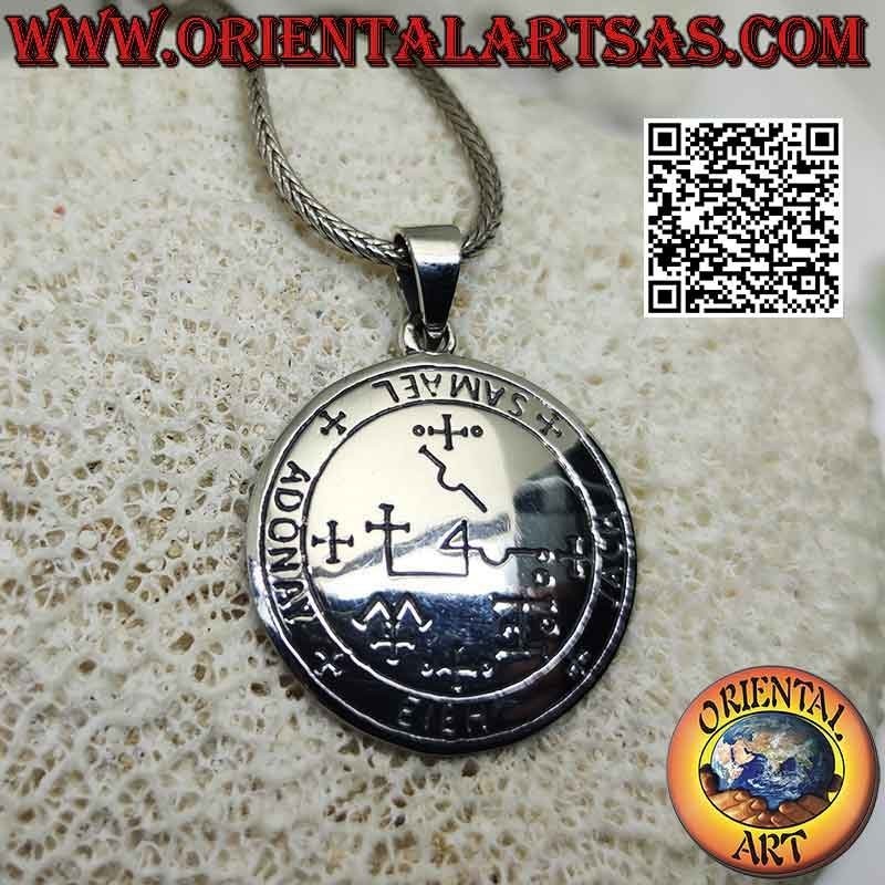 Colgante de plata, sello del arcángel Samael (sellos del rey Salomón)