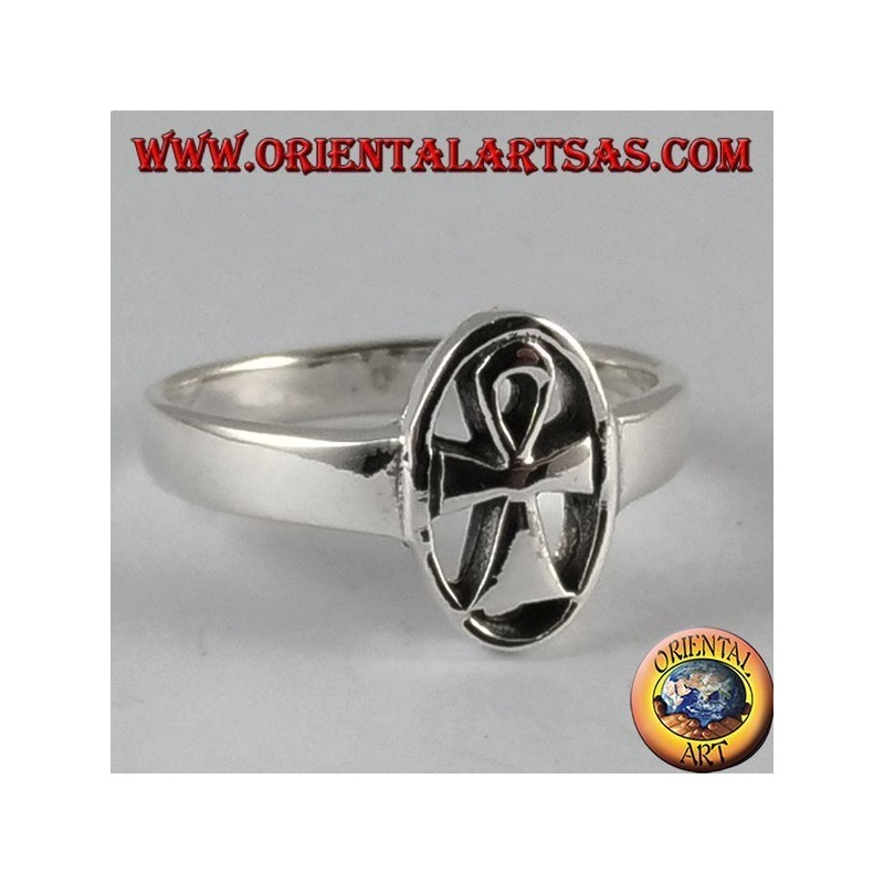 anillo de plata, ankh clave de la vida