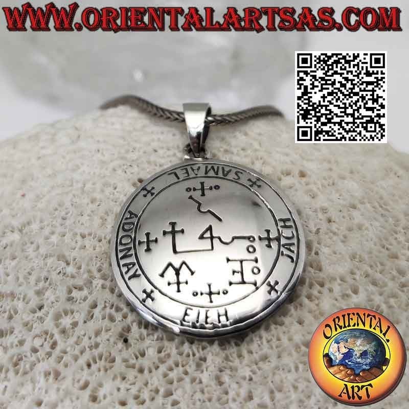Colgante de plata, sello del arcángel Samael (sellos del rey Salomón)
