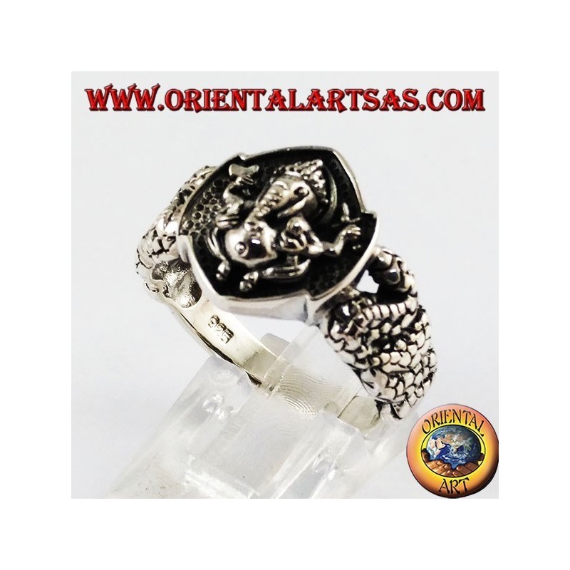 Anello  d'argento GANESH, il dio elefante