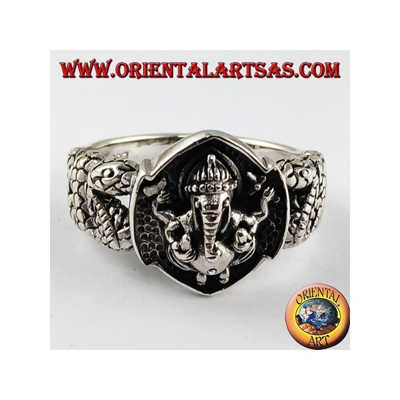 Anello  d'argento GANESH, il dio elefante