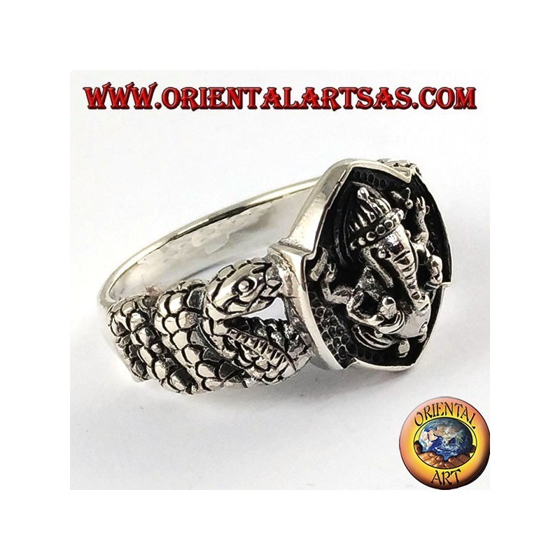 Bague en argent Ganesh, le dieu éléphant
