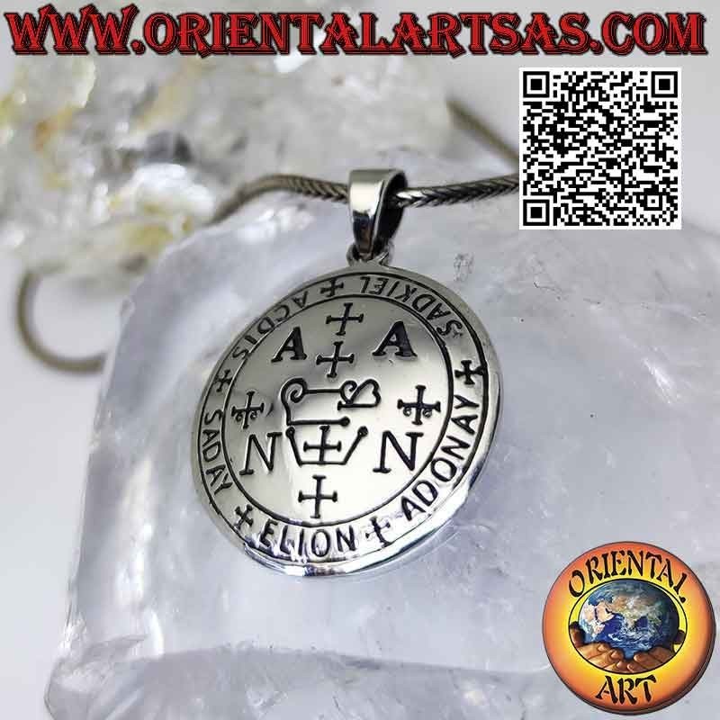 Colgante de plata, sello del arcángel Zadkiel (sellos del rey Salomón)