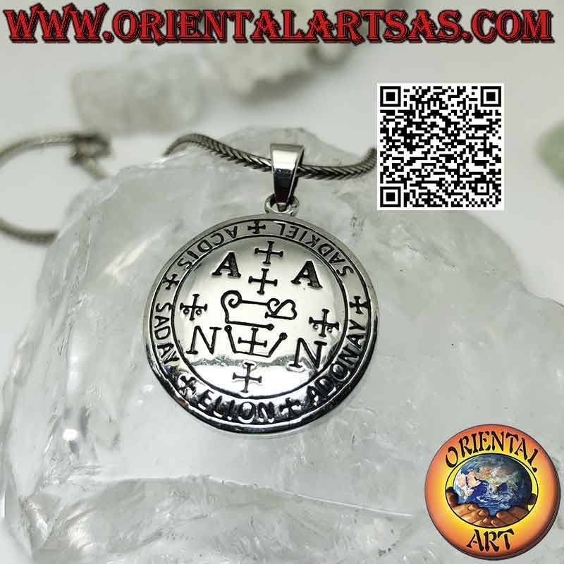 Colgante de plata, sello del arcángel Zadkiel (sellos del rey Salomón)