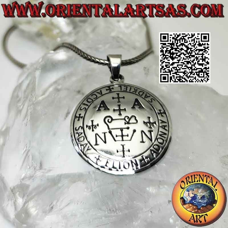 Colgante de plata, sello del arcángel Zadkiel (sellos del rey Salomón)