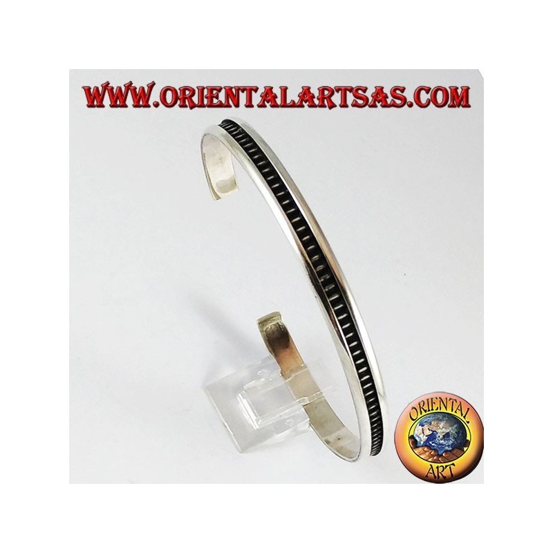 Bracciale d'argento rigido , modello binario