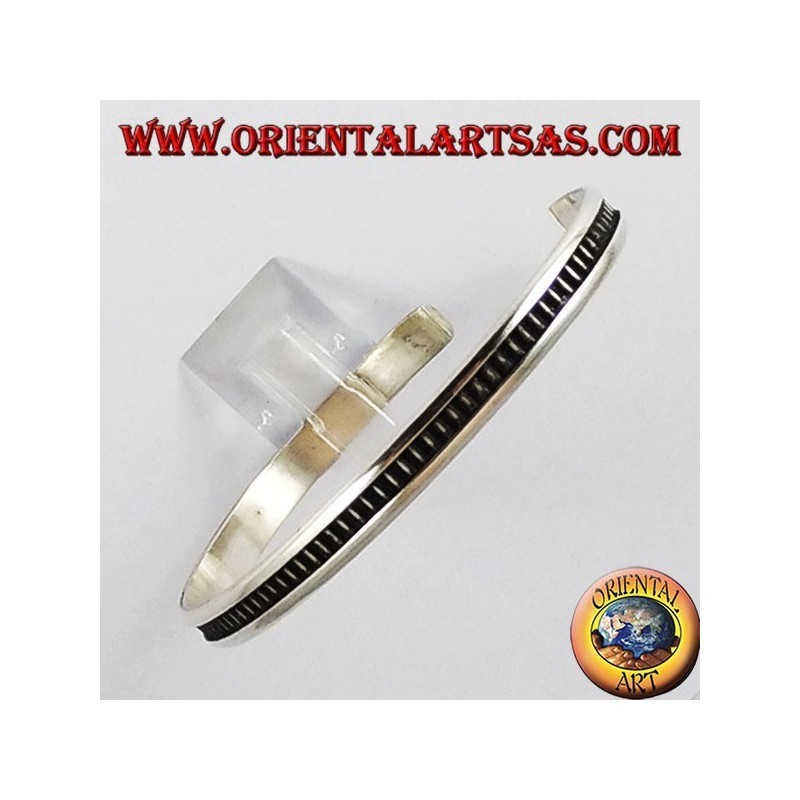 Tight Silver bracelet, binary pattern