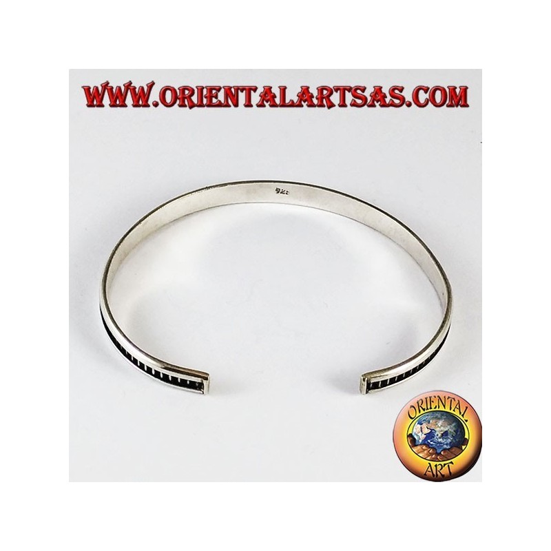 Bracciale d'argento rigido , modello binario