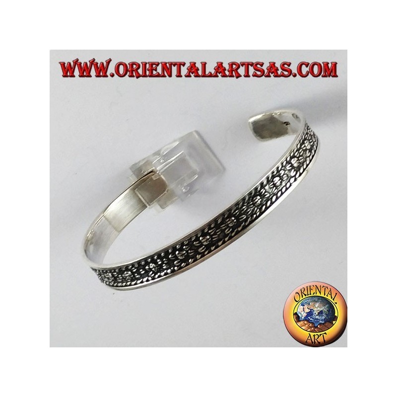 Bracelet argent rigide, fait main