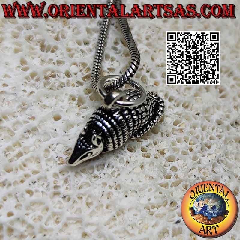 Ciondolo in argento a forma di Armadillo o Cingulata (tridimensionale)