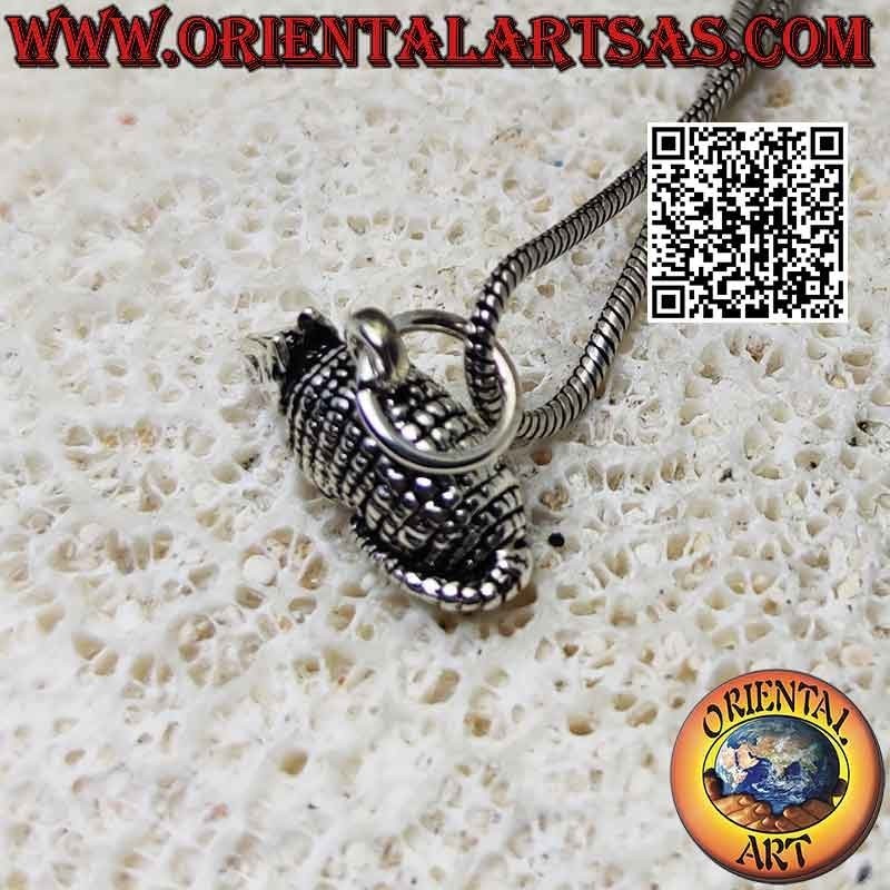 Ciondolo in argento a forma di Armadillo o Cingulata (tridimensionale)
